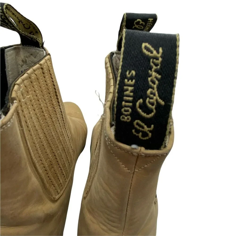 El Caporal Boots Dapper Men's Tan/Yellow Almond Toe Pull On Suede size M8 W10